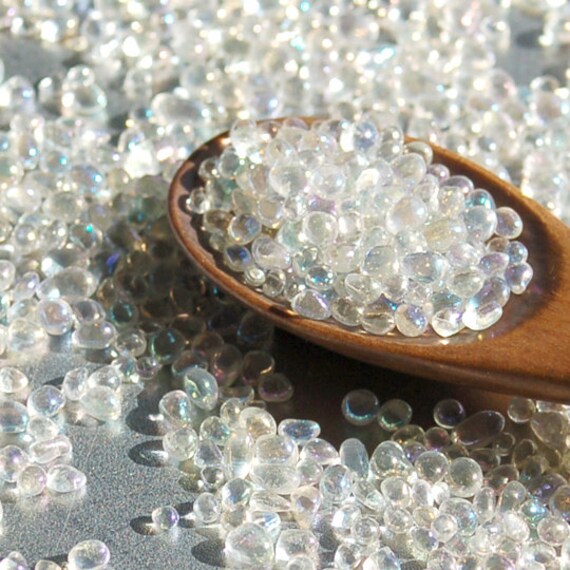 20g No Hole Pebble Glass Beads 1.03.0mm iridescent