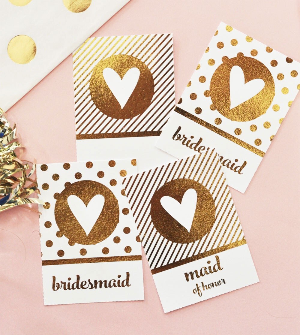 Metallic Gold Foil Gift Tags Personalized Bag by MomentosEvents