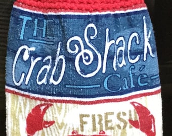 The Crab Shack Cafe Double Hanging Towel