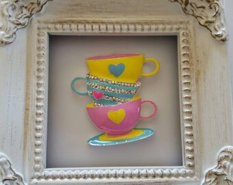 Pink and Yellow Teacups Needle Minder
