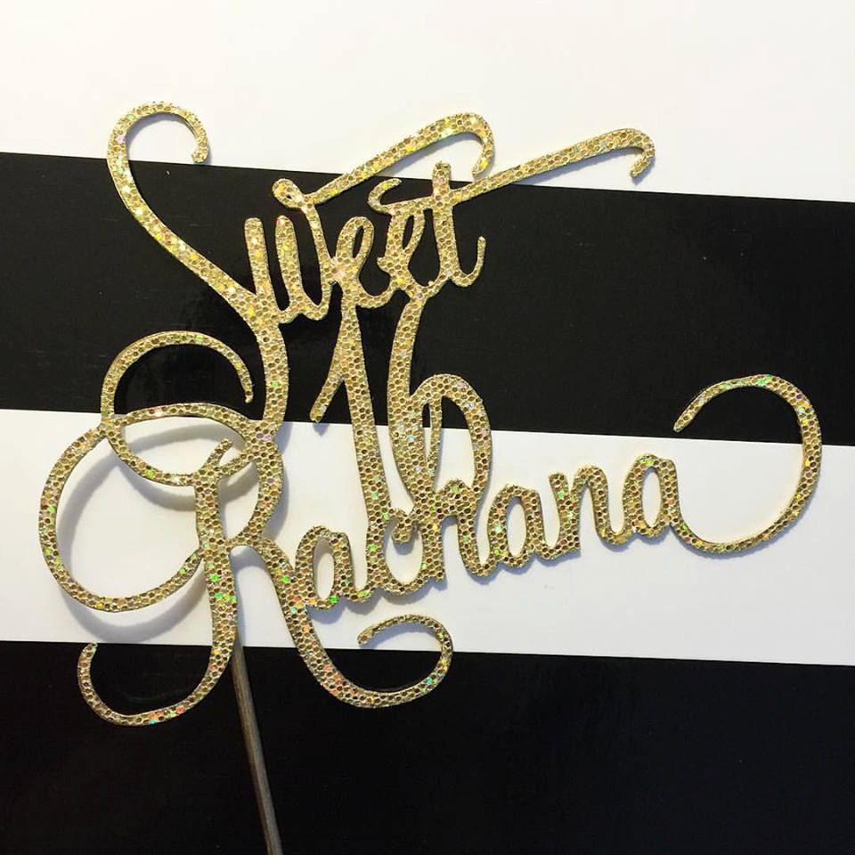 Download Sweet 16 Cake Topper with Name