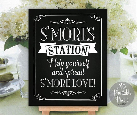 Smores Station Printable Wedding Sign (#1C) Chalkboard / DIY Instant ...