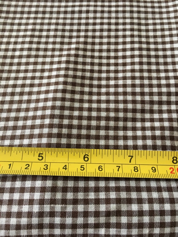 Brown and White Gingham Cotton Fabric 4 Yard Remnant from lilibetdesign ...