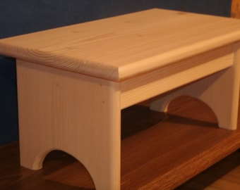 Wood step stool, wooden step stool 7 1/2"", wooden stool, Rustic wooden stool unfinished pine,wooden bench ,step stool