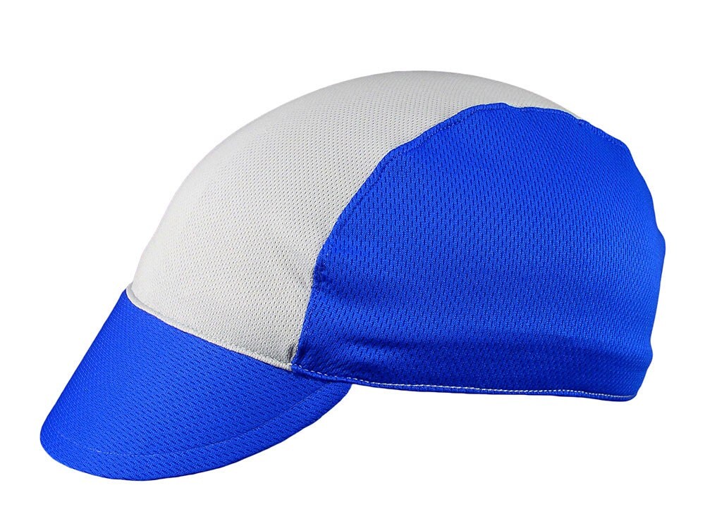 Silver/blue moisture wicking cycling cap handmade cap by Trubo
