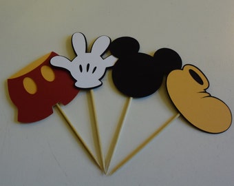 Mickey Mouse Cupcake Toppers, Mickey Mouse Party Decorations, Birthday Supplies, Party Decorations