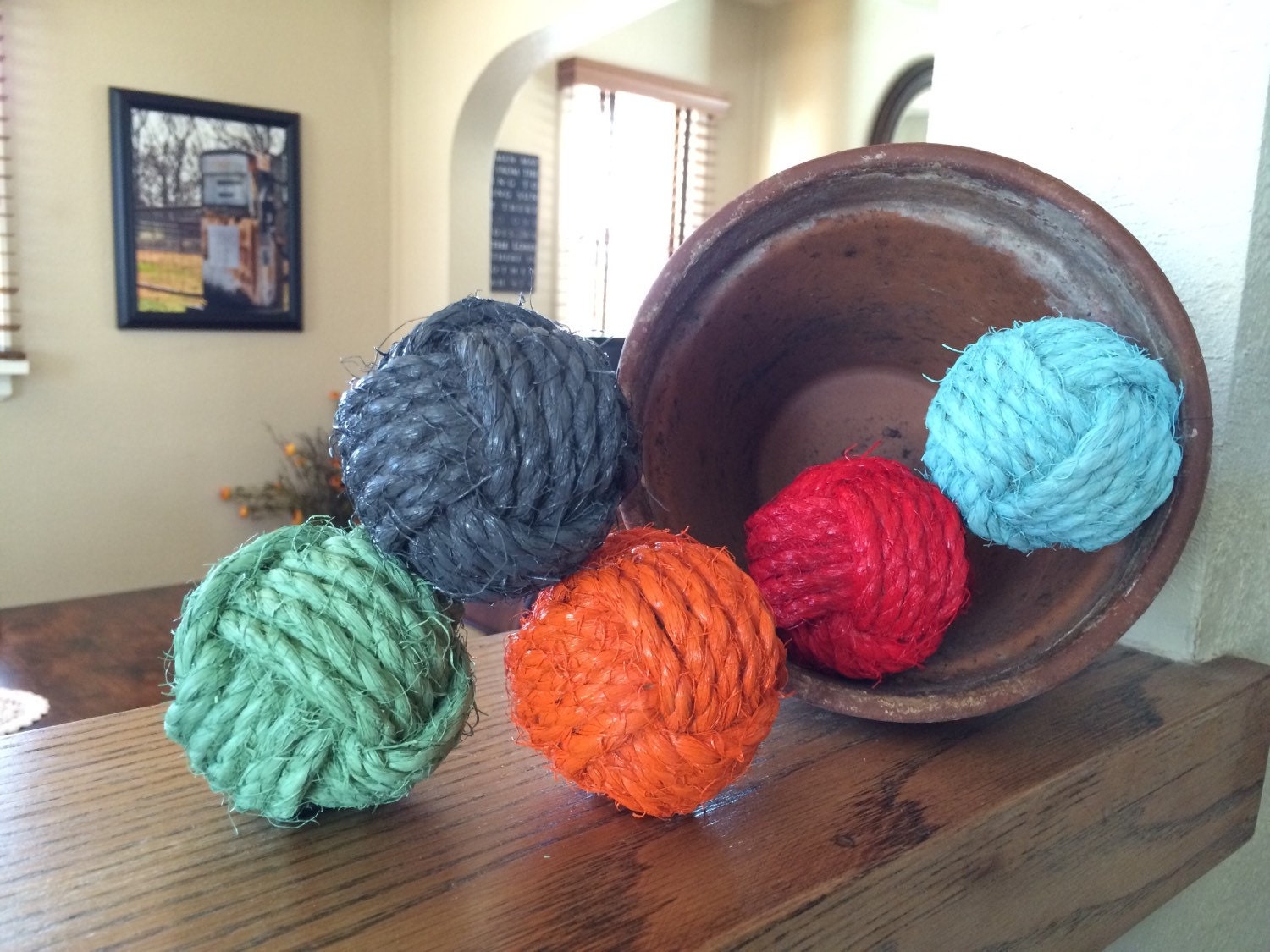 Nautical vase bowl fillers CUSTOM rope by highplainsknotwork