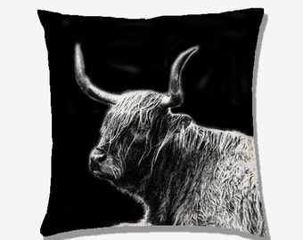 highland cow pillow pet