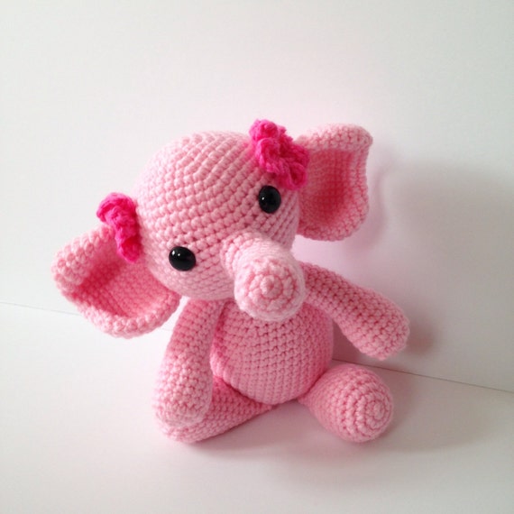 Amigurumi Elephant Crochet Elephant Stuffed Toy Kids Toy Pink
