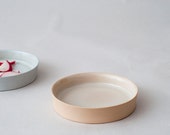 Small porcelain plate 4" / Peach ceramic plate / Saucer / Appetizer plate / Modern ceramics / Minimal design