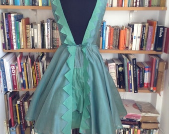 SALE Dinosaur prom dress vintage 1950s style petticoat circle skirt fancy dress stegosaurus fashion