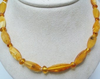 Amazing Russian Amber Butterscotch Beaded Necklace