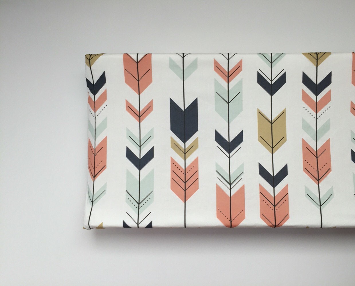 Changing Pad Cover Coral Navy Gold Arrows