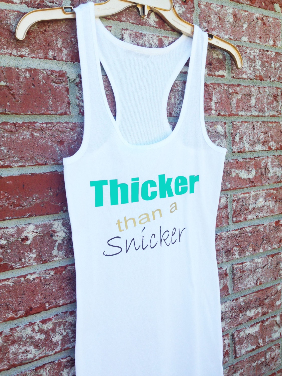Thicker Than A Snicker Ladies Tank White By Yesh