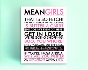 Mean girls quote | Etsy
