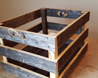 Large Rustic reclaimed fence wood crate