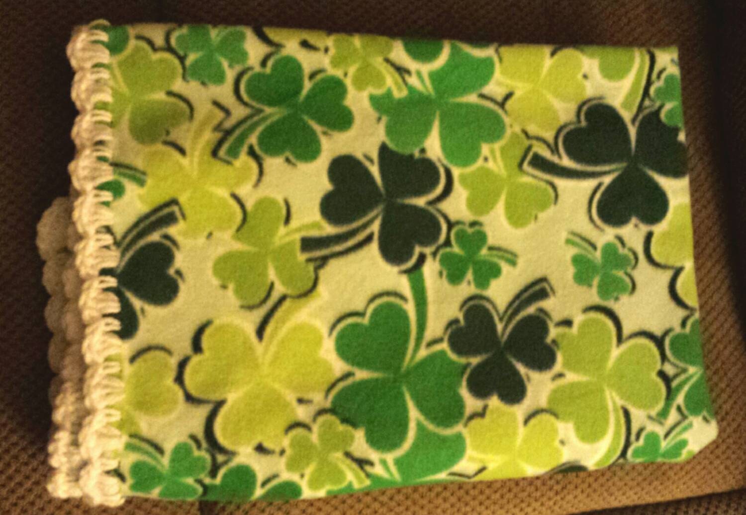 Shamrock Fleece Baby Blanket. Irish Baby Blanket. St. Patricks