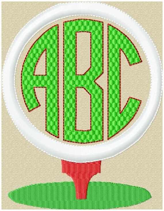 Machine Embroidery Design Golf Ball Monogram by BlingSassSparkle