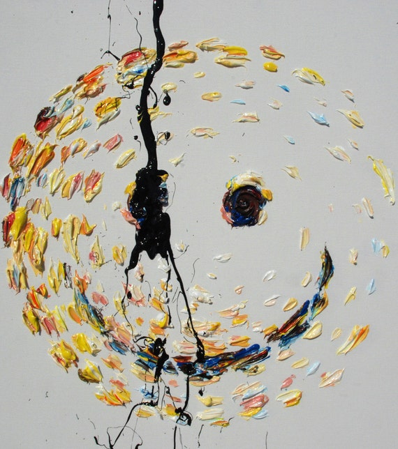Smiley face 30 x 30 oil painting on canvas modern