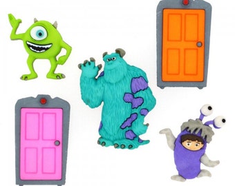 Disney Pixar Monsters Inc Button Set - Shaft Style Buttons - 1 Package