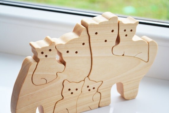 wooden cat toy