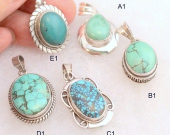 Tibetan Turquoise Pendant. Sterling Silver, 29.00 ea