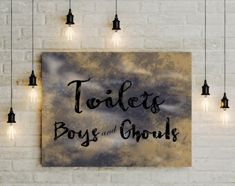 Bathroom Sign Halloween halloween bathroom | etsy Bathroom Sign Halloween halloween bathroom | etsy