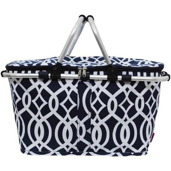 monogrammed picnic basket tote