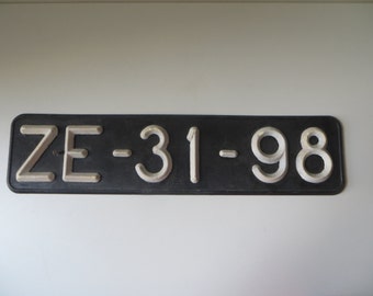 Vintage portuguese license plates - wall hanging decor from Portugal - cars item
