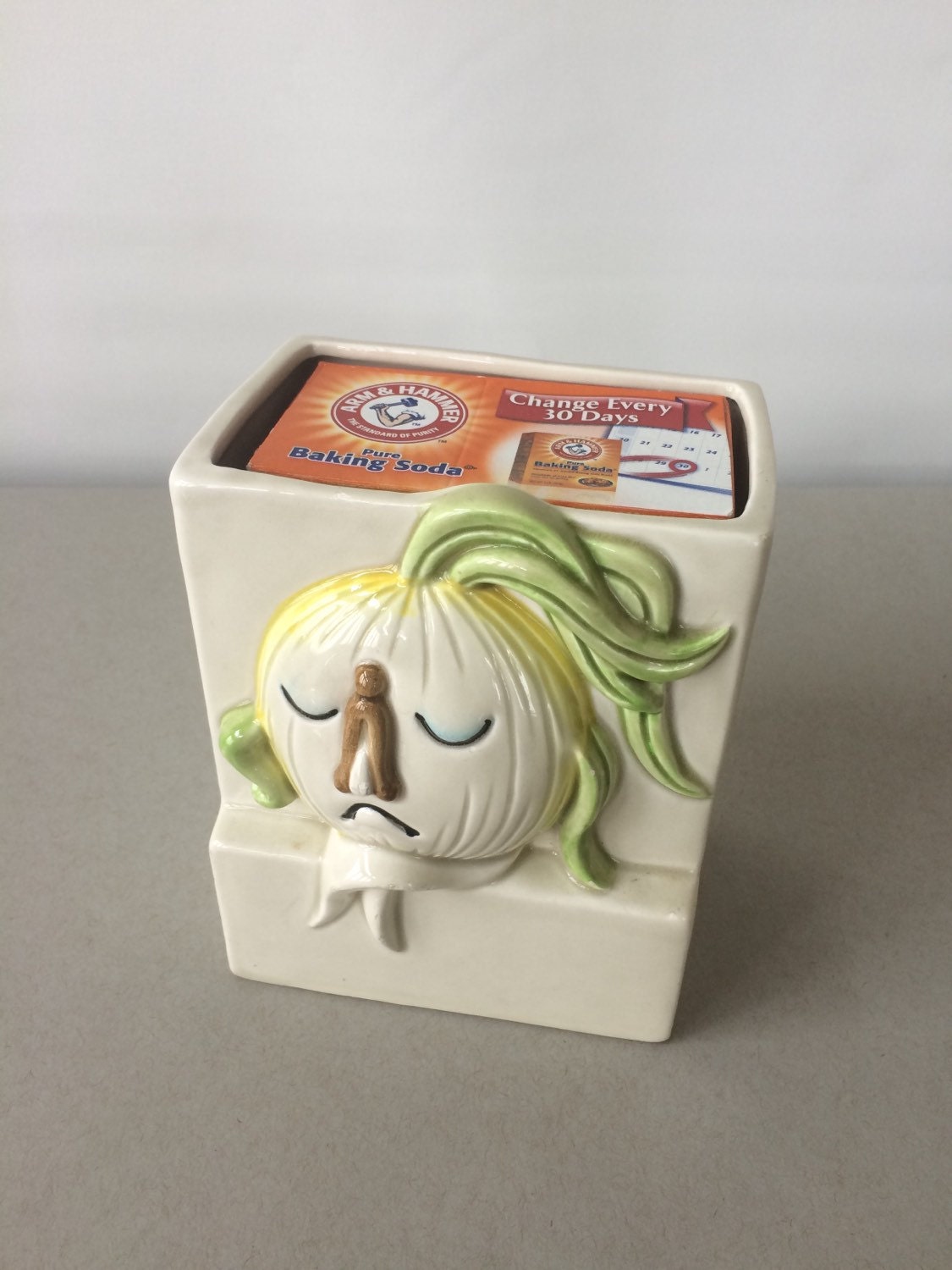 Vintage Fitz and Floyd Onion Baking Soda Holder ceramic