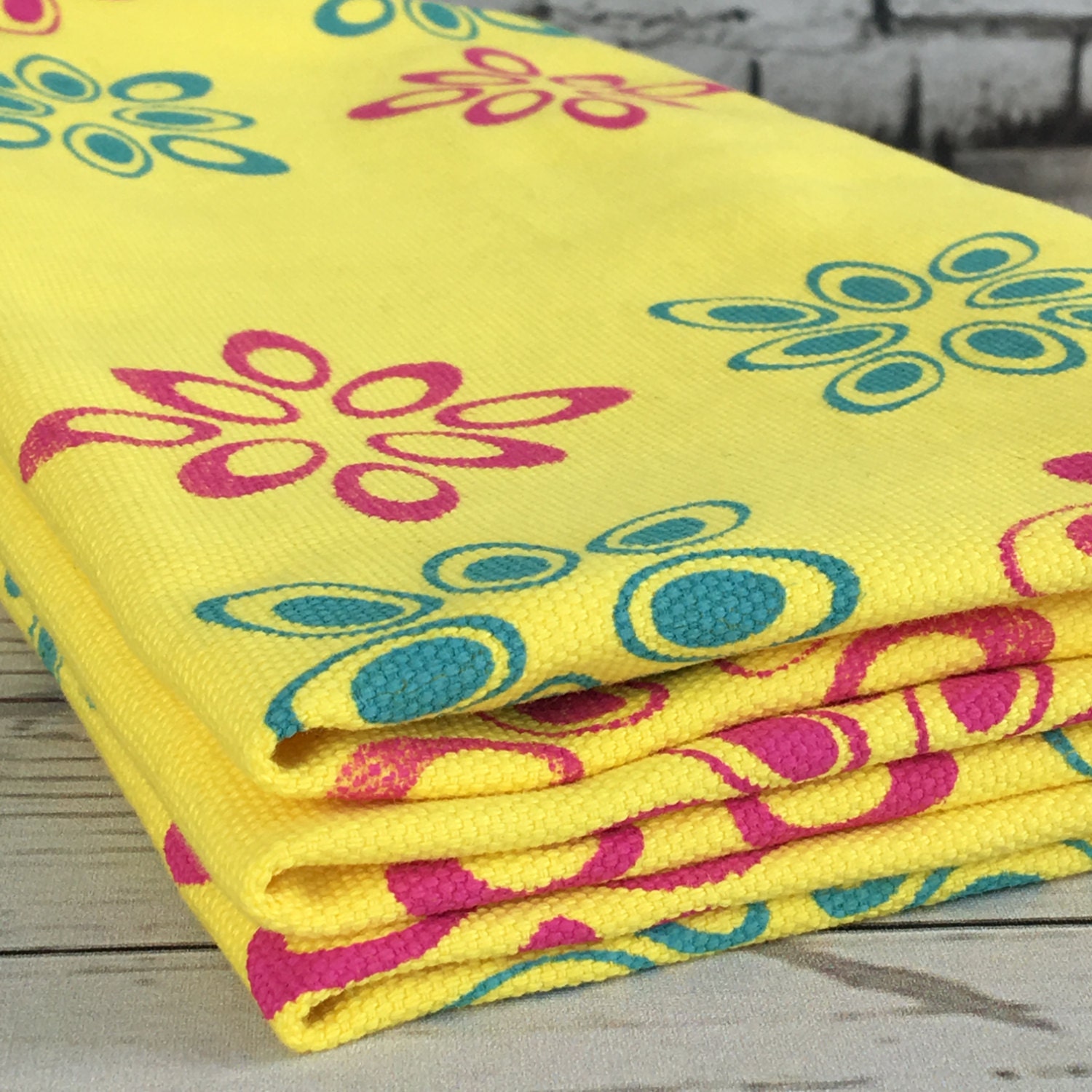 Yellow fabric sewing material heavy weight cotton hand dyed