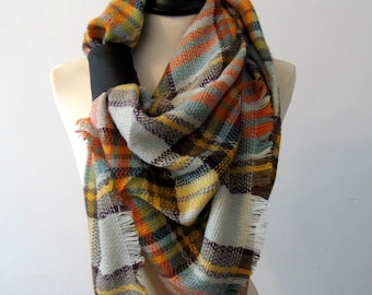 Blanket scarf, Plaid blanket scarf, Tartan plaid scarf, Zara blanket scarf, Tartan scarf, Oversized scarf, Oversized plaid scarf