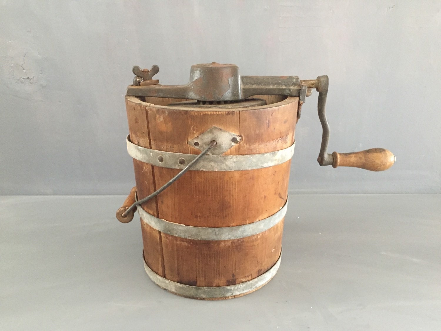 Antique ice cream maker Moravia nr 2 The Cracked Plate