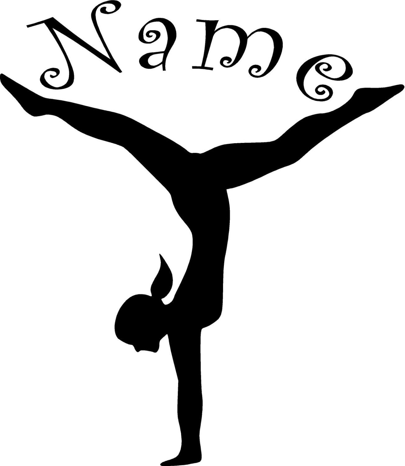 Personalized gymnast vinyl decal