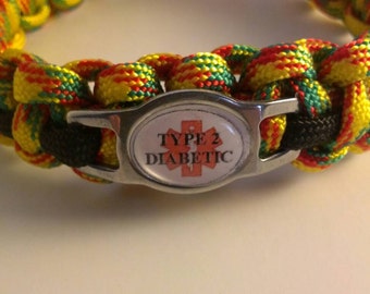 Vietnam Veteran Paracord Medical Alert Bracelet, Vietnam Service Ribbon Color, ICD, Diabetic, Blood Thinner,Heart Problems,