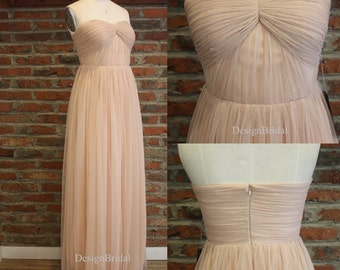 Convertible Bridesmaid Dress,Blush Bridesmaid Dress,Infinity Wrap Dress Long,Multi Way Formal Dress,Maxi Dress for Bridesmaid Tulle 18% OFF