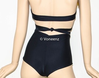Reversible High Waisted Cheeky Bikini Bottom. Brazilian High Waisted Bikini Bottom Choose Your Own Color: XS-S-M-L-Xl