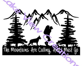 The Mountain Is Calling, I Must Go Permanent Vinyl Decal Sticker 10" x 6"