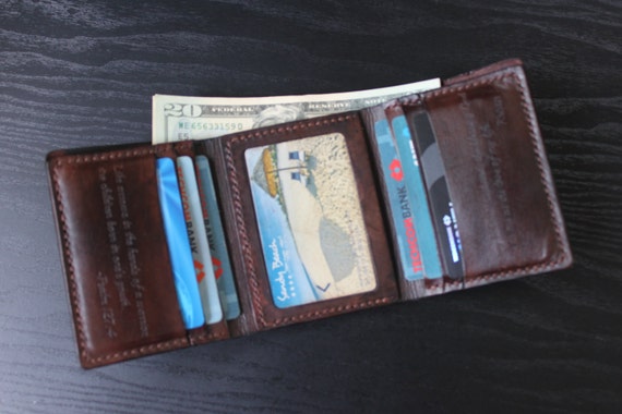 Men&#39;s Leather wallet/ Trifold Wallet / Personalized