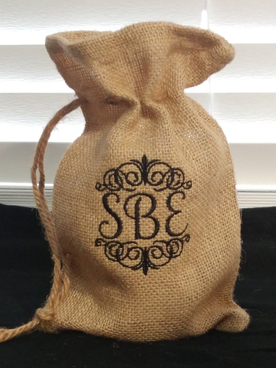 Personalized Burlap Bags Monogrammed Burlap by IdleTymeCreations