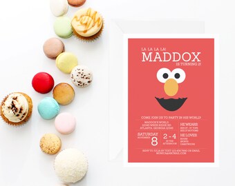 Elmo Invitation | Elmo Invite | Elmo Birthday Party Invitation | Sesame Street Invitation | Sesame Street Birthday Party