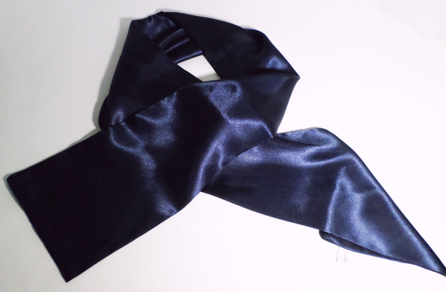 Satin Dark Blue Scarf Satin Neck Scarf Head by RelaxedLuxKathleen