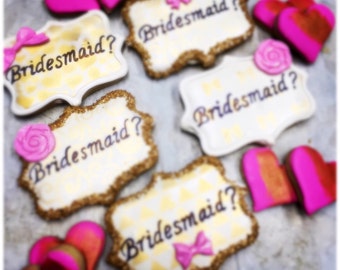 Will you be my bridesmaid cookies sugar cookie gift Bridesmaid cookies