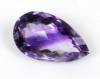 Amethyst Natural Cabochon : 11.30cts 100% Natural Rutile Purple Amethyst Gemstone Pear Cabochon Checker Bord Cut 12*20*9h 116/16