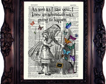 Dr Who Print Alice in Wonderland Print Tardis print 11.