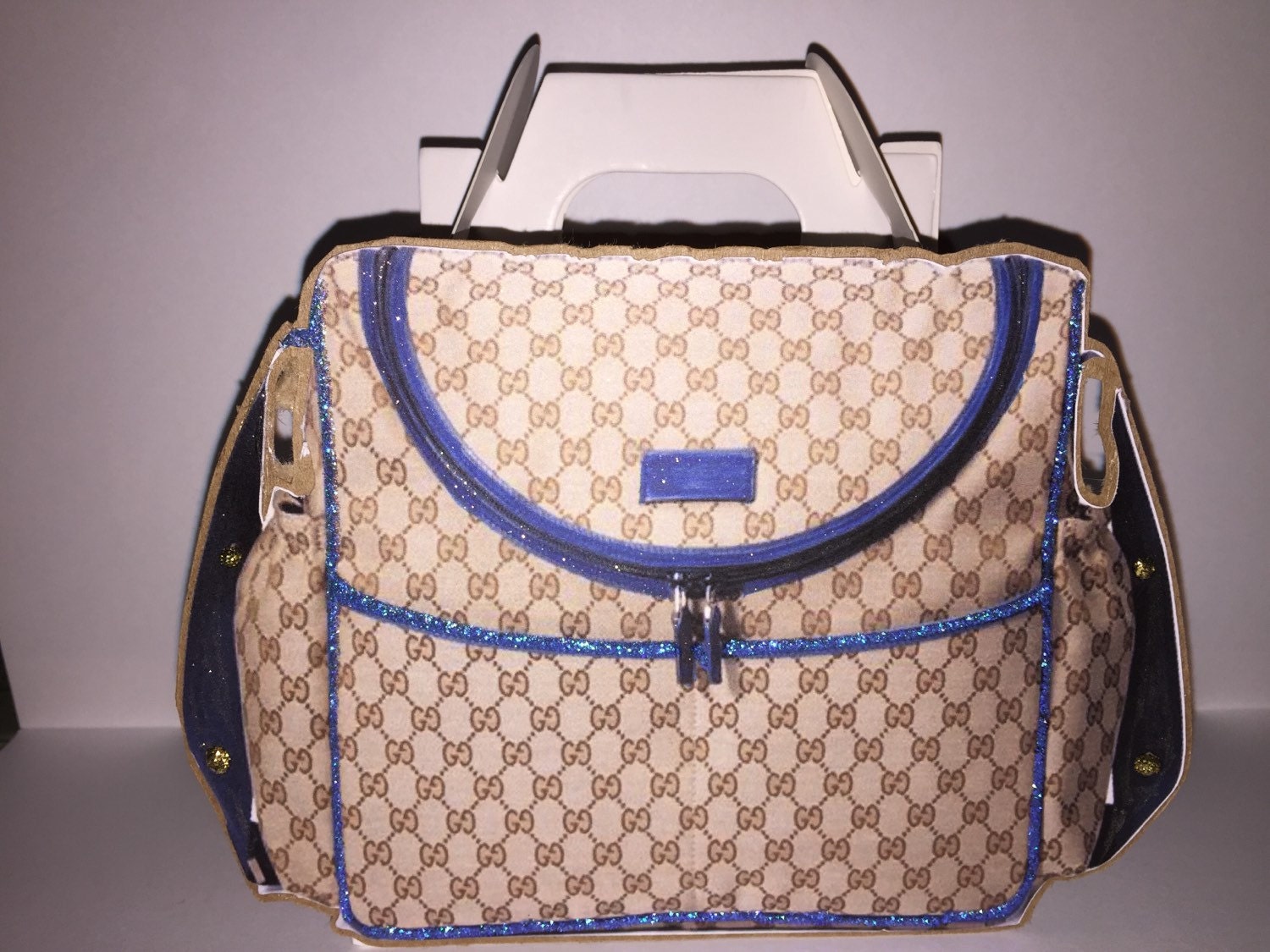 Blue Boys Gucci Diaper Bag Treat Box