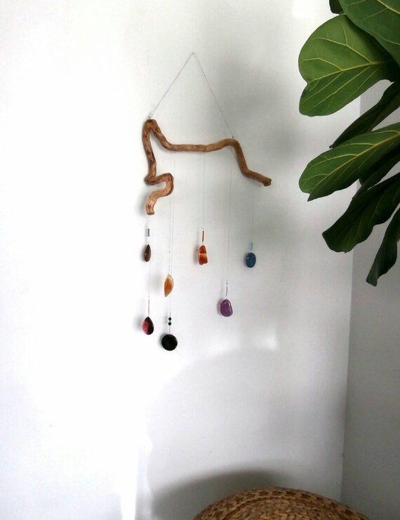 Agate Wind Chime Rustic Sun Catcher Mobile Decoration