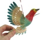 Carved Bird - Lilac Breasted Roller, Folk Mobile Wood Carving, OOAK Handmade Woodworking, Anniversary Gift for Her, Him, Bird Lover, Newborn Carved Bird - Lilac Breasted Roller, Folk Mobile Wood Carving, OOAK Handmade Woodworking, Anniversary Gift for Her, Him, Bird Lover, Newborn