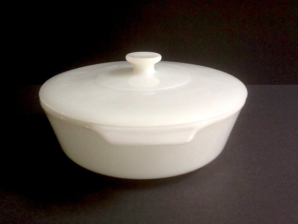 Mid Century Anchor Hocking Fire King Ovenware White by GentlyKept