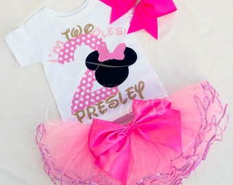I'm Twodles Birthday set - Minnie Mouse 2nd Birthday outfit - Second Birthday outfit girl- I'm Twoodles shirt - pink 2nd Birthay outfit